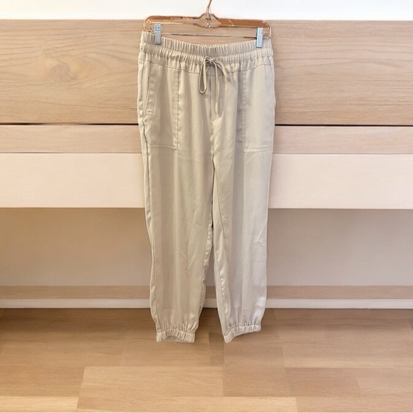 Mustard Seed Pants - Mustard Seed Poncho Pants, Size L, Beige, Elastic High Waist & Legs, Co…